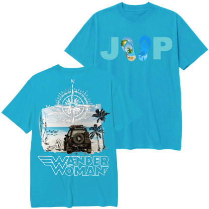 Wander Woman With Map Compass Flip Flops Jp T-Shirt