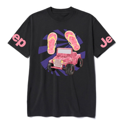 Pink Flip Flops and Jp T-Shirt