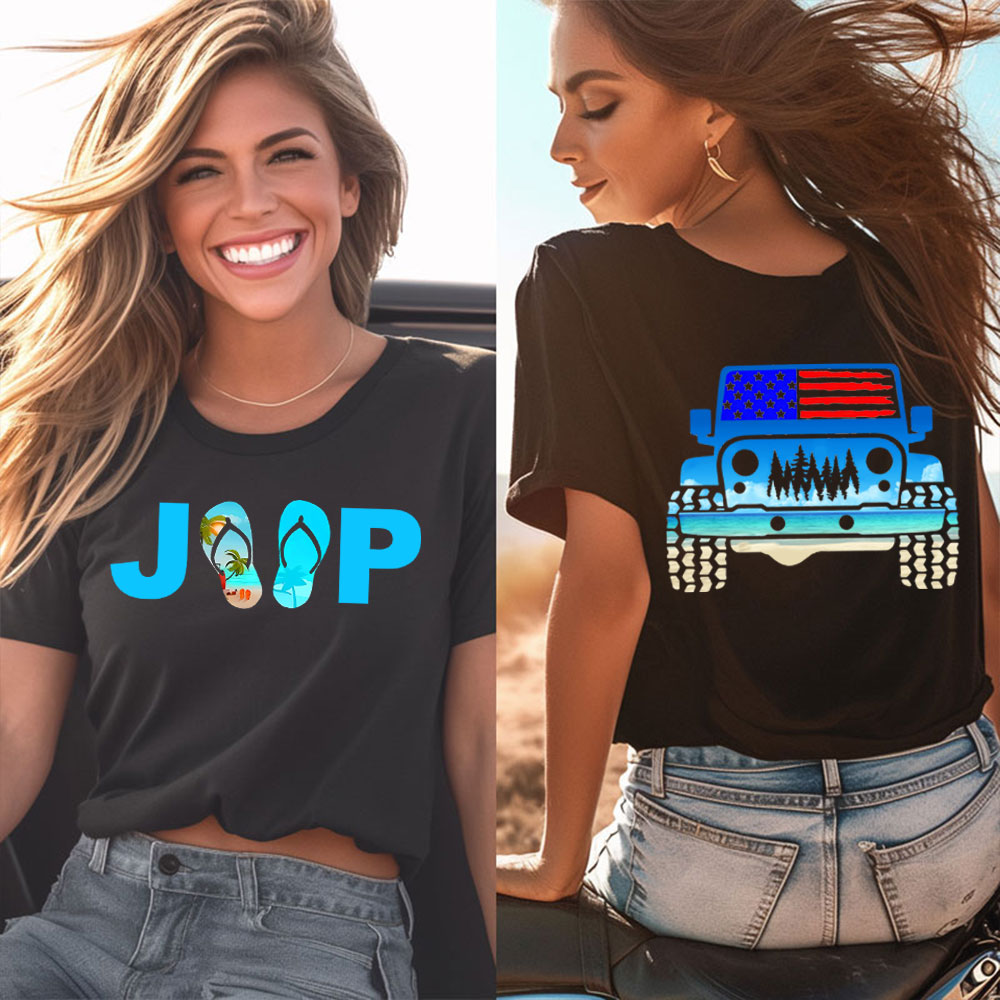 Jp Flag Adventure Grill Flip Flop Beach Transfer Women T-Shirt
