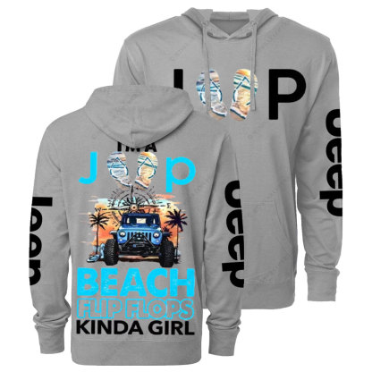 I'm A Flip Flops Jp Beach Kinda Girl Oversized Lightweight Hoodie