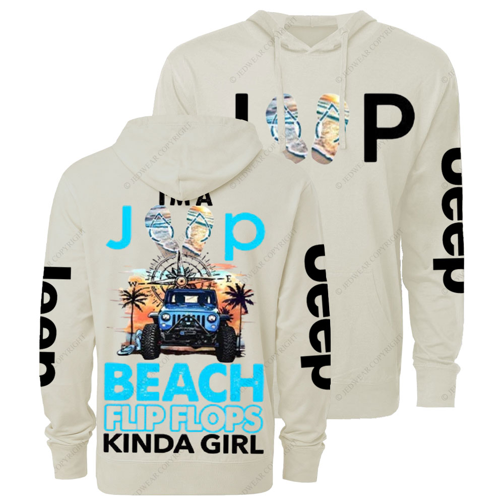 I'm A Flip Flops Jp Beach Kinda Girl Oversized Lightweight Hoodie