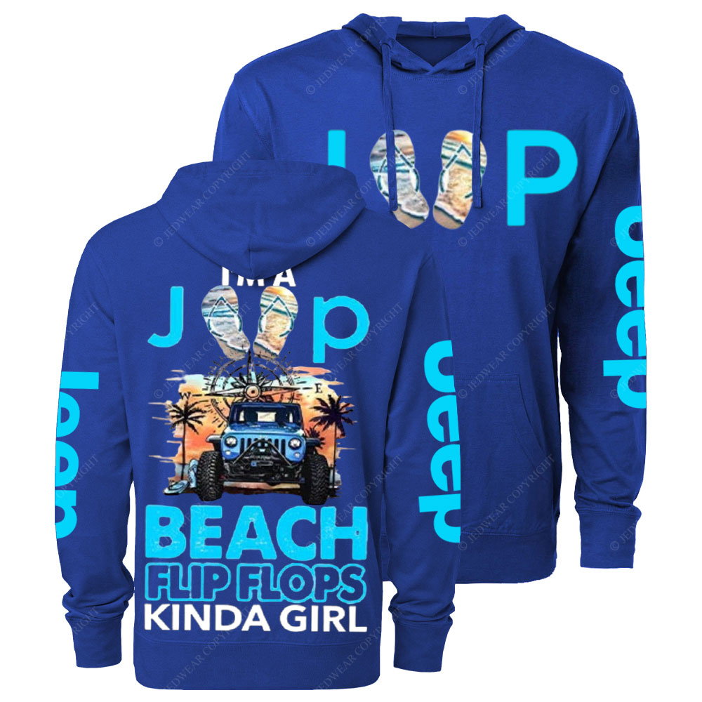 I'm A Flip Flops Jp Beach Kinda Girl Oversized Lightweight Hoodie