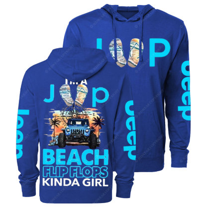 I'm A Flip Flops Jp Beach Kinda Girl Oversized Lightweight Hoodie