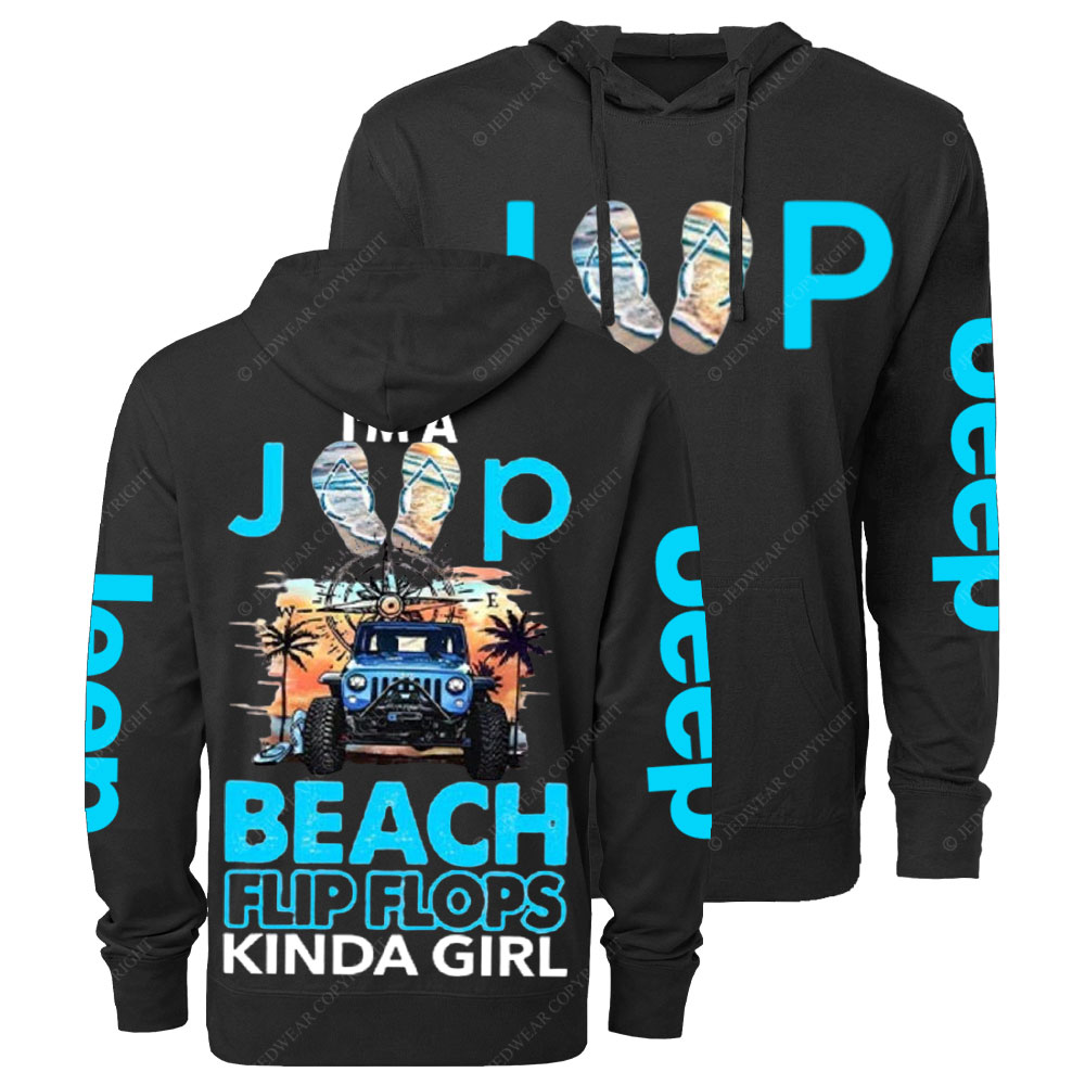 I'm A Flip Flops Jp Beach Kinda Girl Oversized Lightweight Hoodie