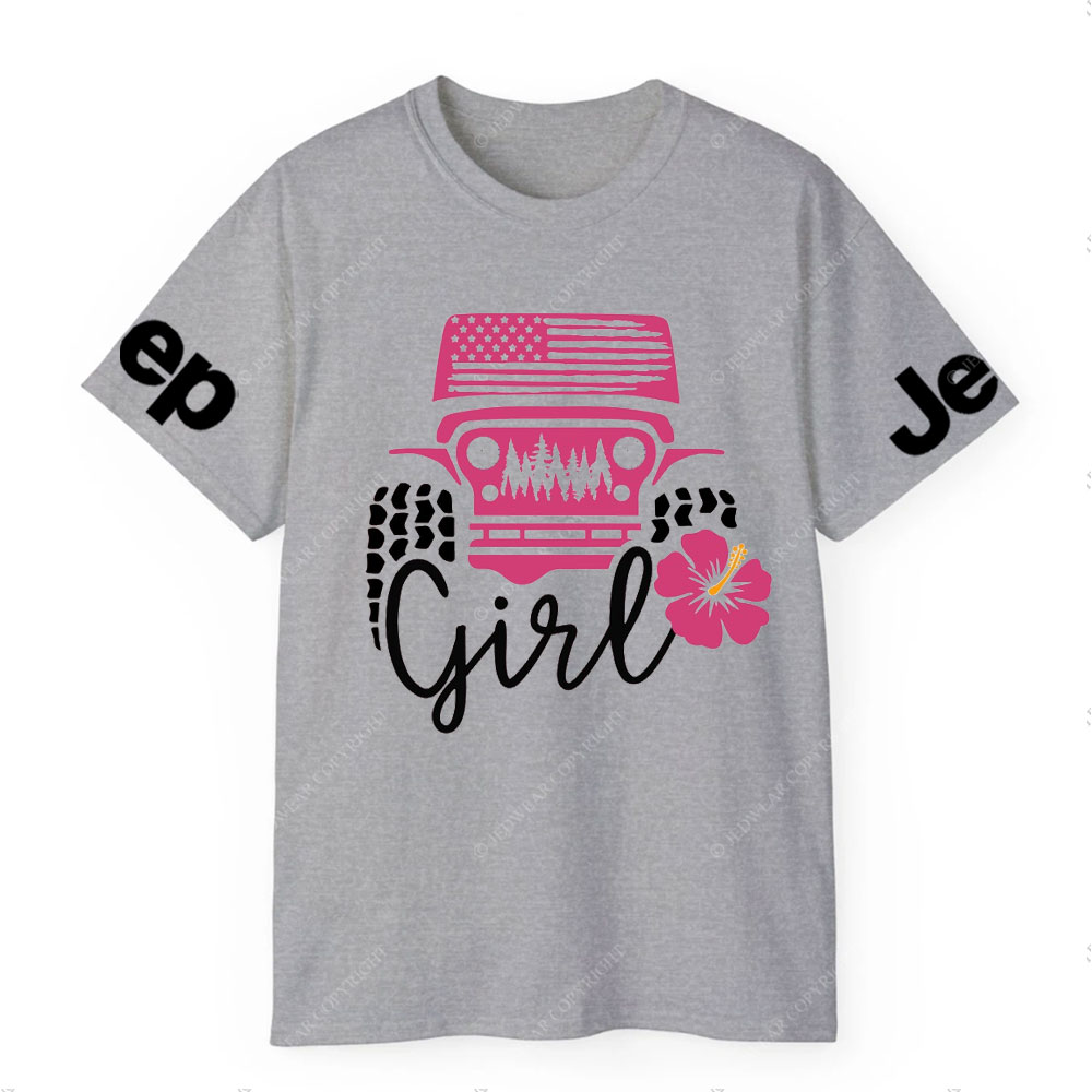 USA Flag Pink Forest, Flower and Jp T-Shirt