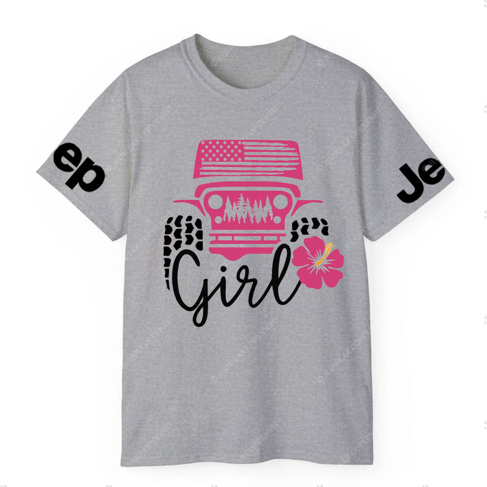 USA Flag Pink Forest, Flower and Jp T-Shirt