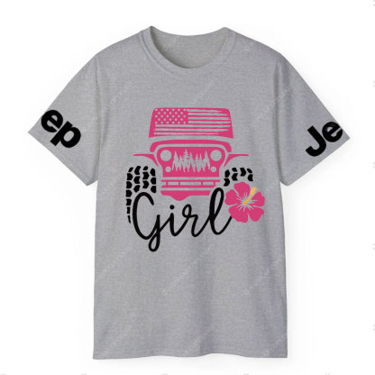 USA Flag Pink Forest, Flower and Jp T-Shirt