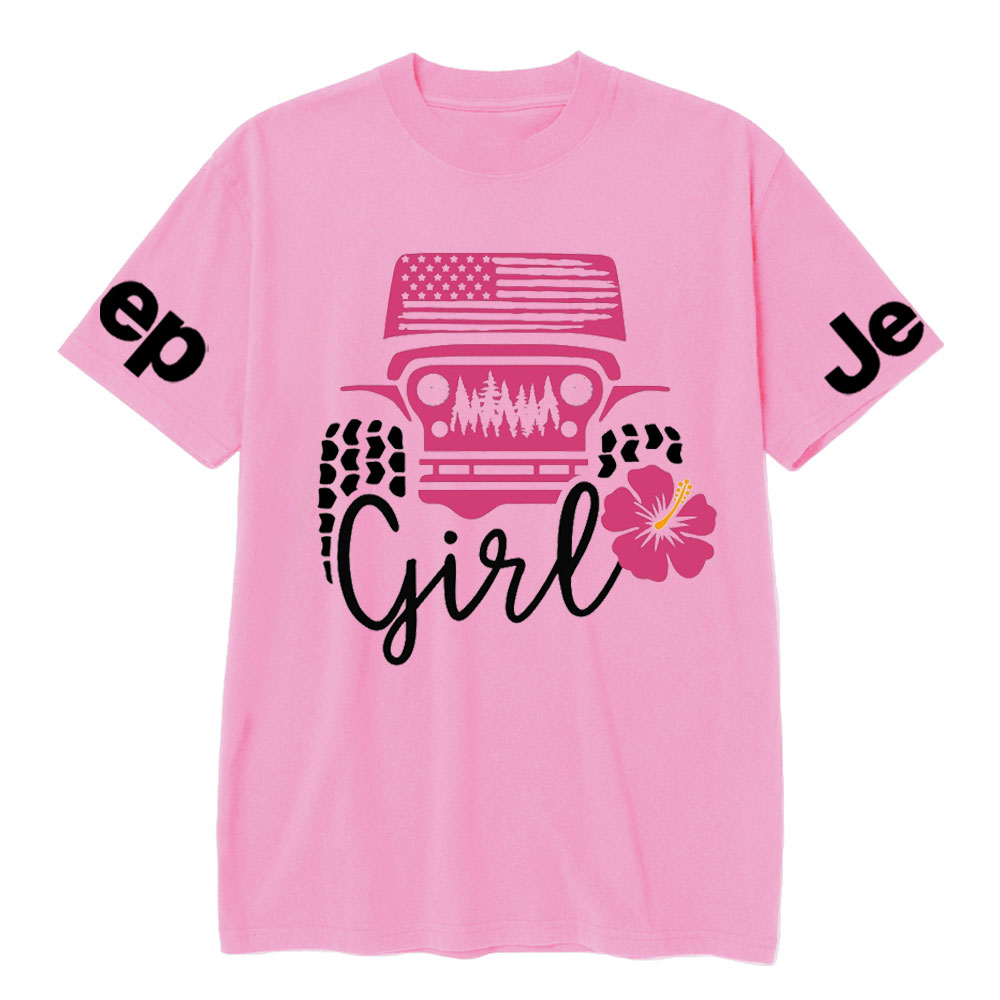 USA Flag Pink Forest, Flower and Jp T-Shirt
