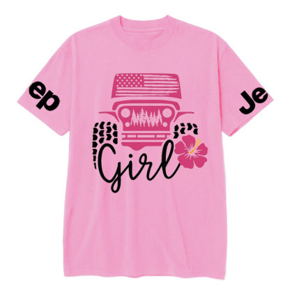 USA Flag Pink Forest, Flower and Jp T-Shirt