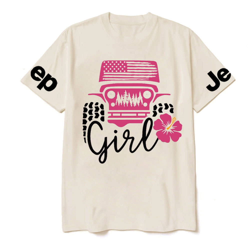 USA Flag Pink Forest, Flower and Jp T-Shirt