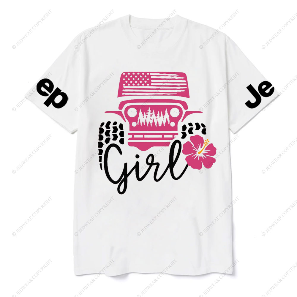 USA Flag Pink Forest, Flower and Jp T-Shirt
