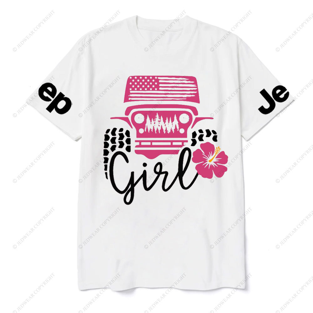 USA Flag Pink Forest, Flower and Jp T-Shirt