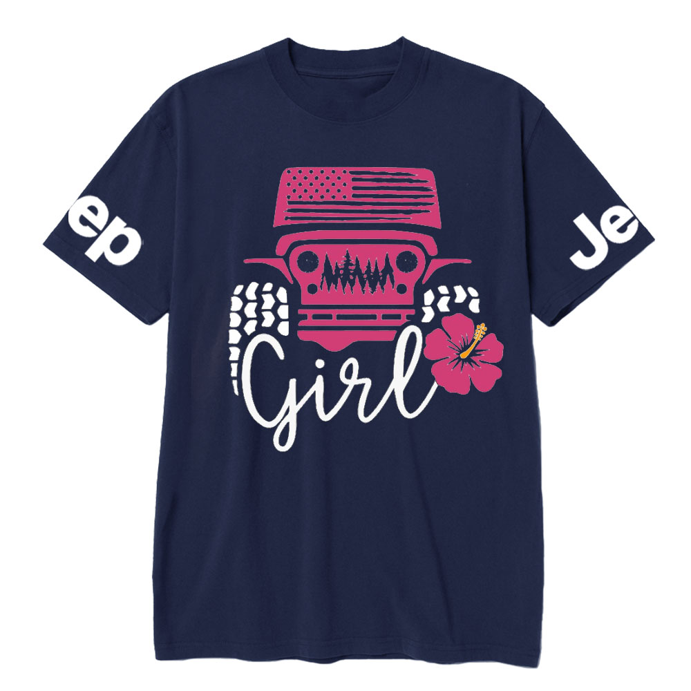 USA Flag Pink Forest, Flower and Jp T-Shirt
