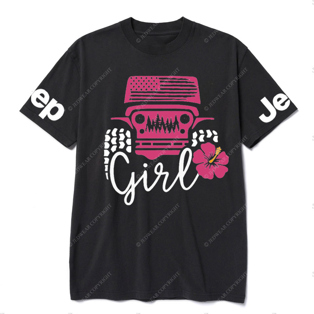 USA Flag Pink Forest, Flower and Jp T-Shirt