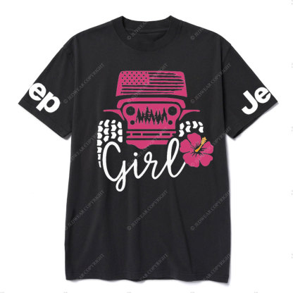 USA Flag Pink Forest, Flower and Jp T-Shirt