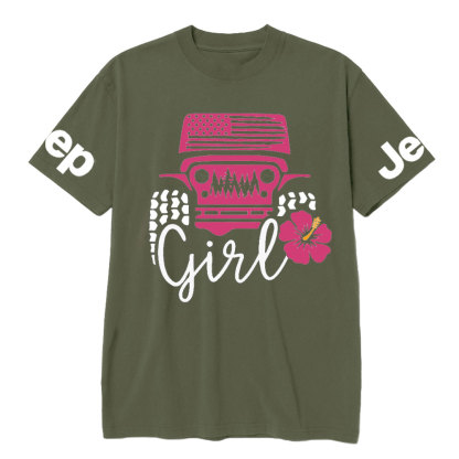 USA Flag Pink Forest, Flower and Jp T-Shirt