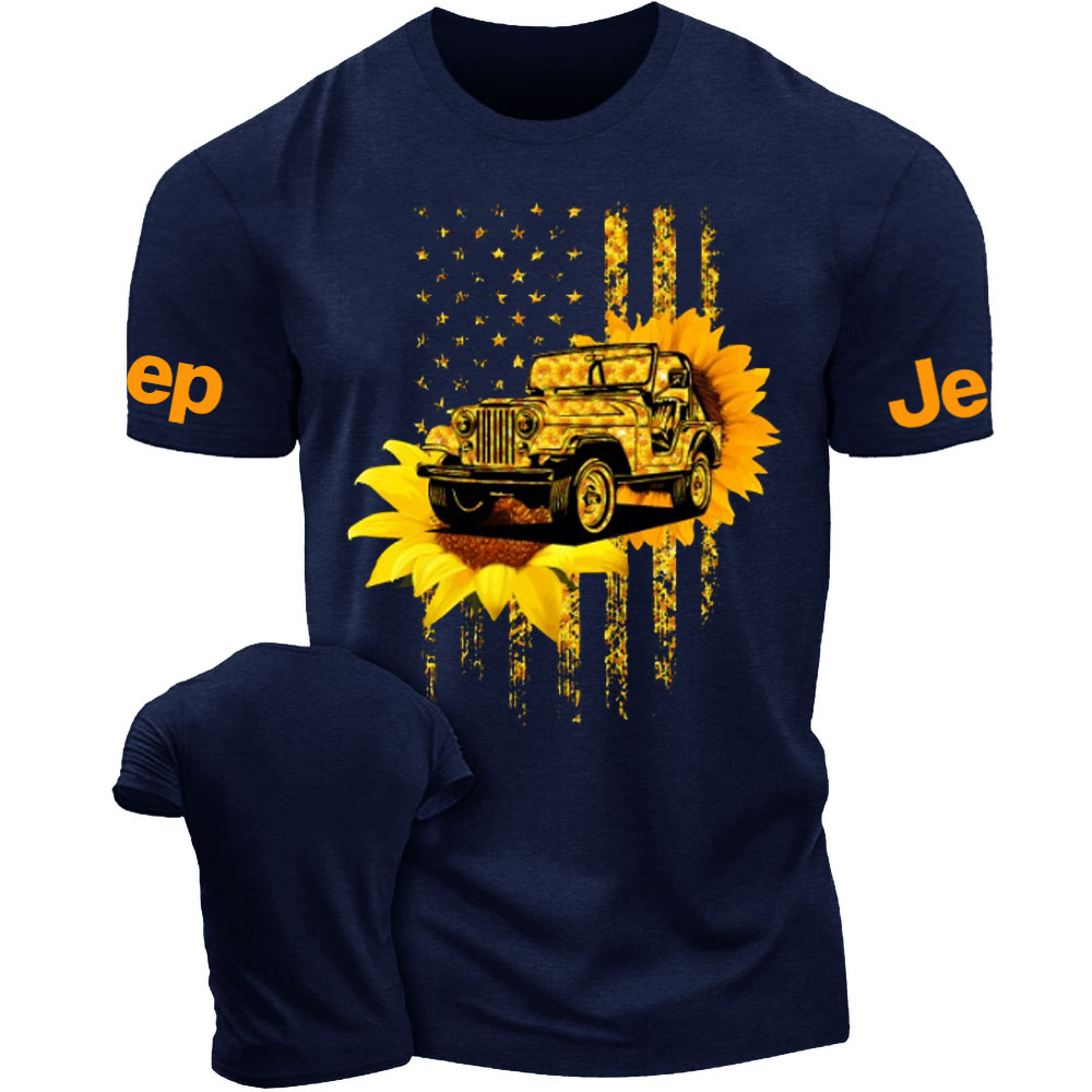 American Flag Sunflower Jp Men's Tshirt