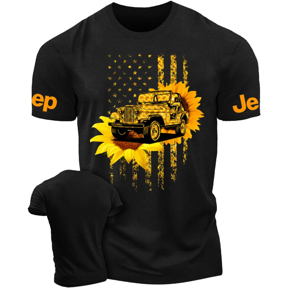 American Flag Sunflower Jp Men's Tshirt
