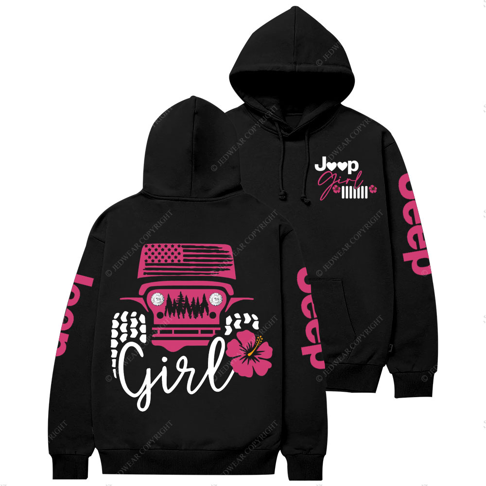 Offroad USA Flag Jp Flowers Girl Casual Hoodie