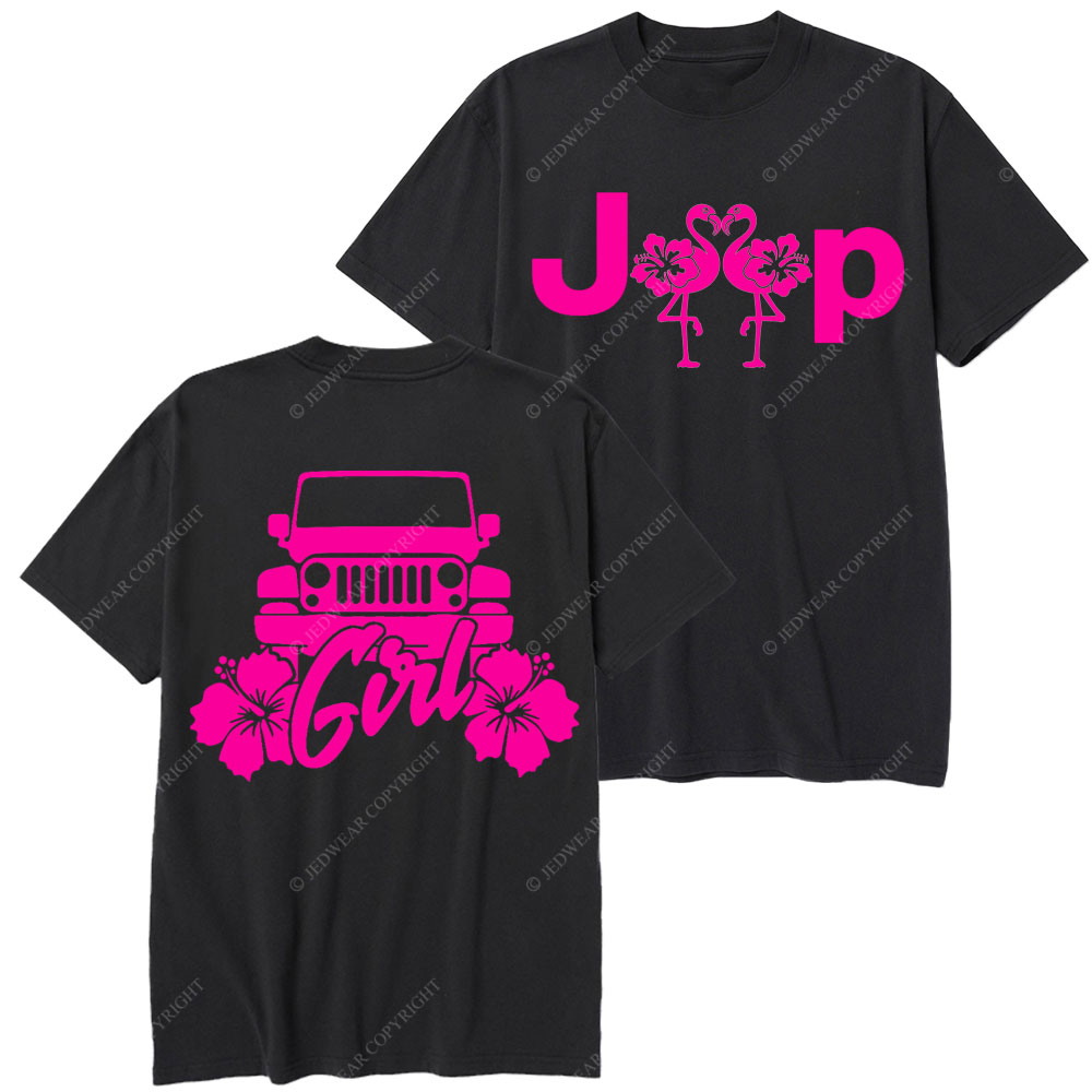Girl Love Flamingo Flowers Jp Hot Pink T-Shirt
