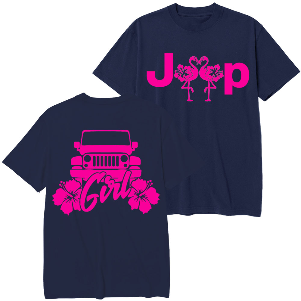 Girl Love Flamingo Flowers Jp Hot Pink T-Shirt