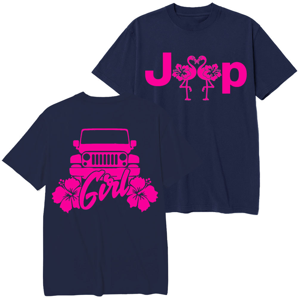 Girl Love Flamingo Flowers Jp Hot Pink T-Shirt
