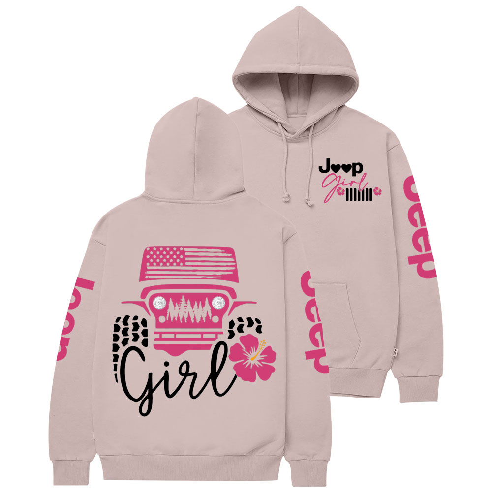 Offroad USA Flag Jp Flowers Girl Casual Hoodie