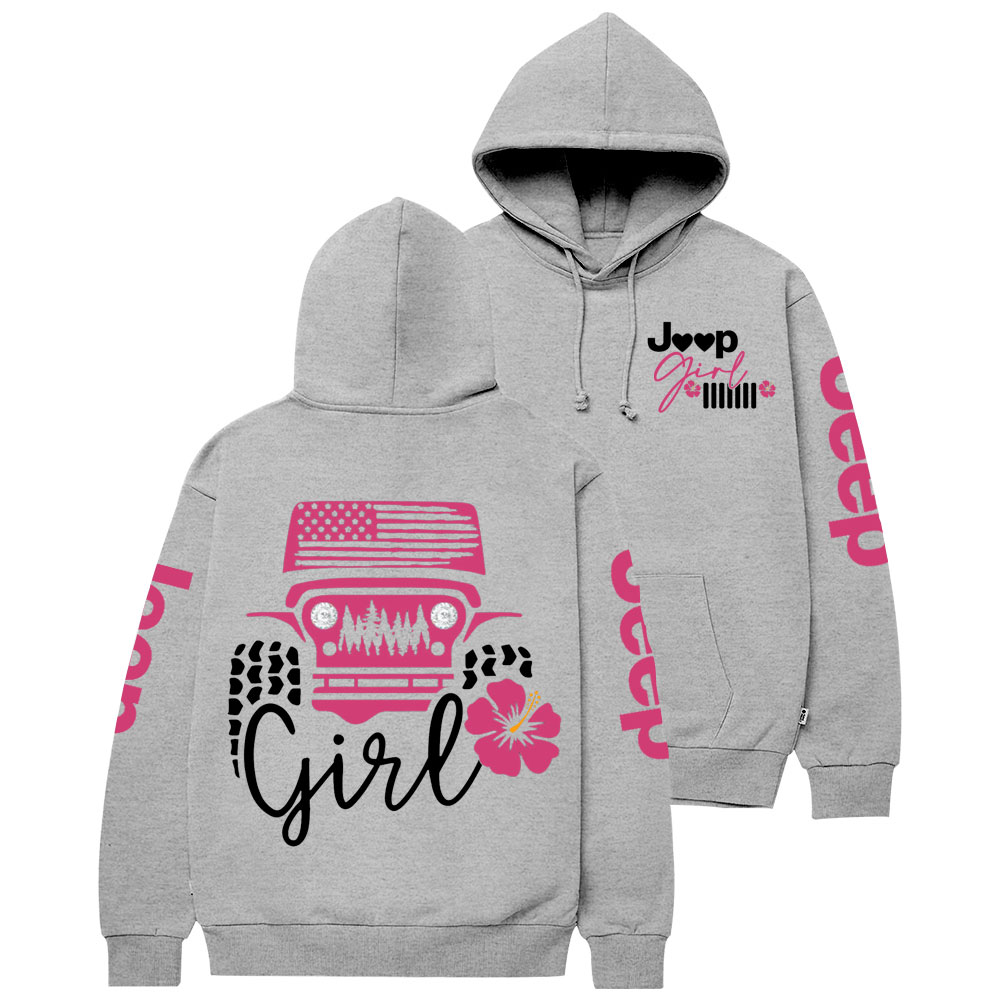 Offroad USA Flag Jp Flowers Girl Casual Hoodie