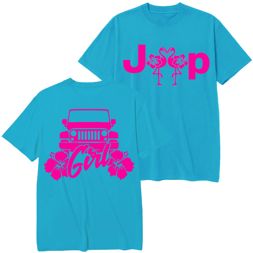 Girl Love Flamingo Flowers Jp Hot Pink T-Shirt