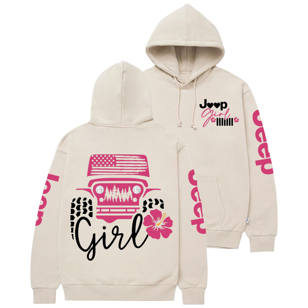 Offroad USA Flag Jp Flowers Girl Casual Hoodie