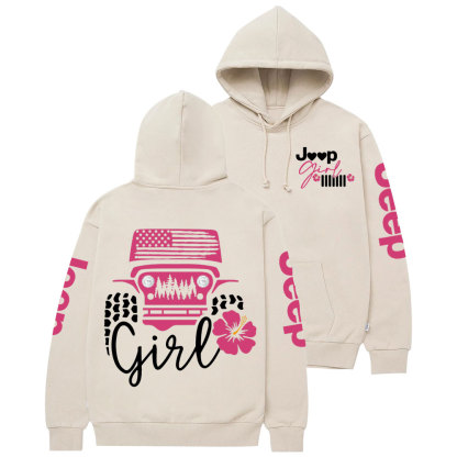 Offroad USA Flag Jp Flowers Girl Casual Hoodie