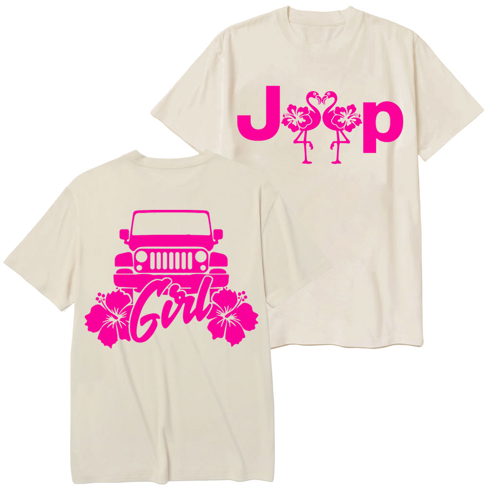 Girl Love Flamingo Flowers Jp Hot Pink T-Shirt