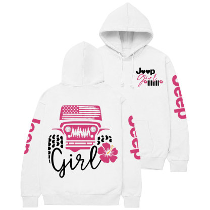 Offroad USA Flag Jp Flowers Girl Casual Hoodie