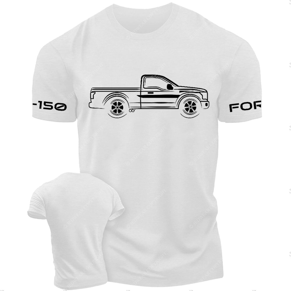 F0rd F-150 Raptor Single Cab Truck White Outline Jp T-Shirt