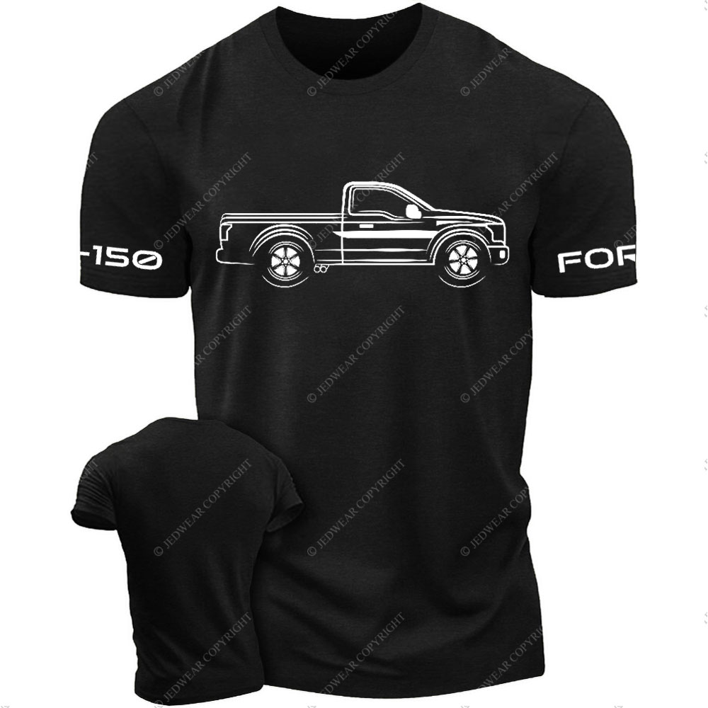 F0rd F-150 Raptor Single Cab Truck White Outline Jp T-Shirt