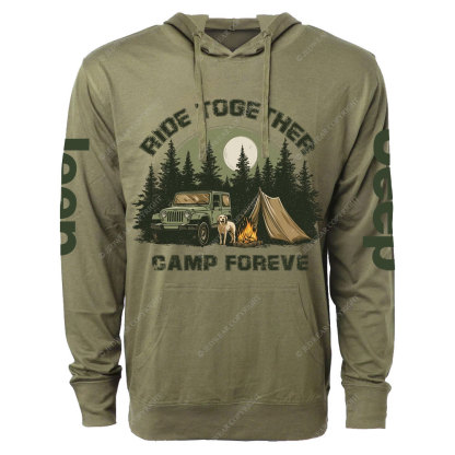 Ride Together with My Dog and Jp Camp Forever Oversized Lightweight Hoodie