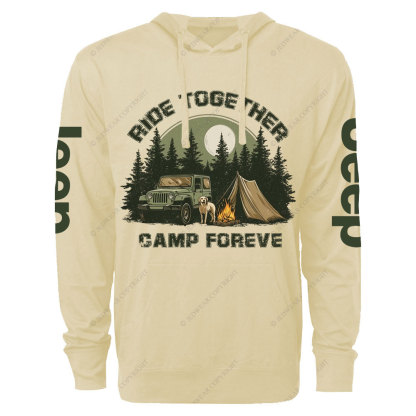 Ride Together with My Dog and Jp Camp Forever Oversized Lightweight Hoodie