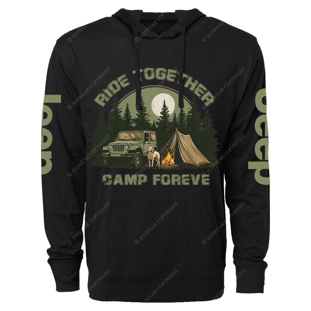 Ride Together with My Dog and Jp Camp Forever Oversized Lightweight Hoodie
