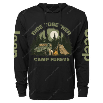 Ride Together with My Dog and Jp Camp Forever Oversized Lightweight Hoodie