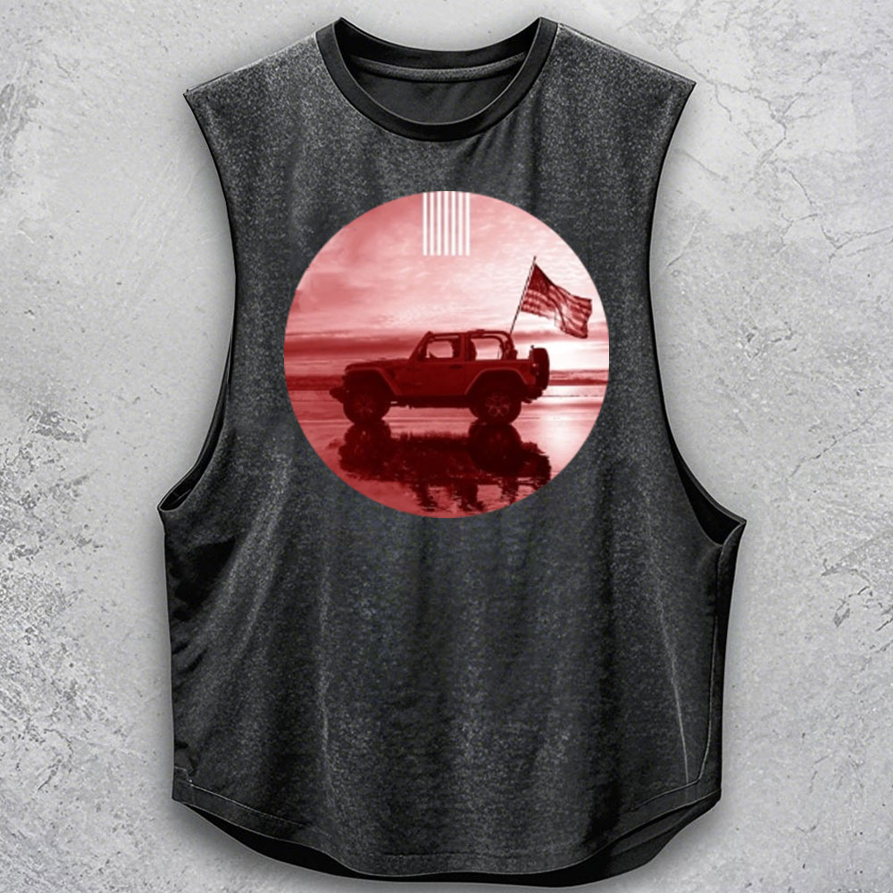 Freedom Jp Flag Round Scene Men's Tank