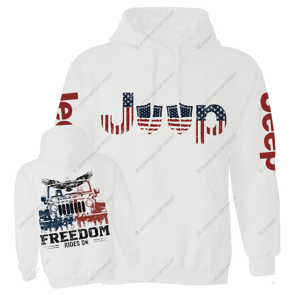 Freedom Rides on American Flag Shield Jp Men Casual Hoodie