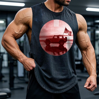 Freedom Jp Flag Round Scene Men's Tank