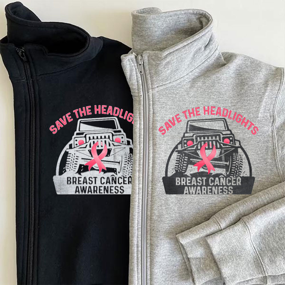 Save The Headlights Breast Cancer Awareness Jp Lover Full-Zip Jacket Sweatshirt