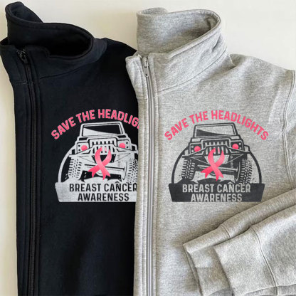 Save The Headlights Breast Cancer Awareness Jp Lover Full-Zip Jacket Sweatshirt