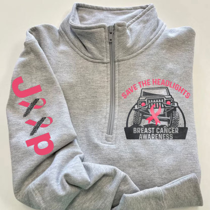 Save The Headlights Breast Cancer Awareness Jp Lover Full-Zip Jacket Sweatshirt