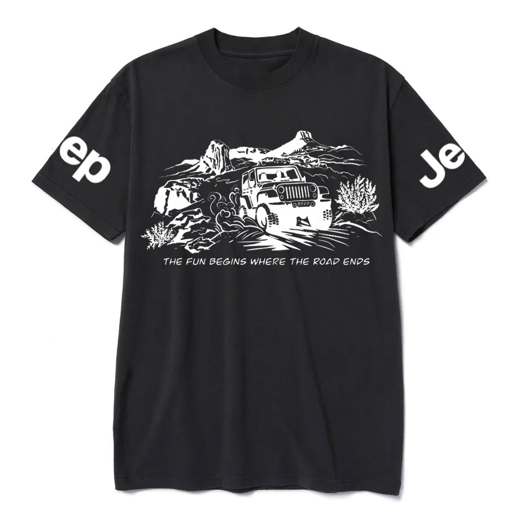 The Fun Begin Where The Road Ends Jp Lover T-Shirt