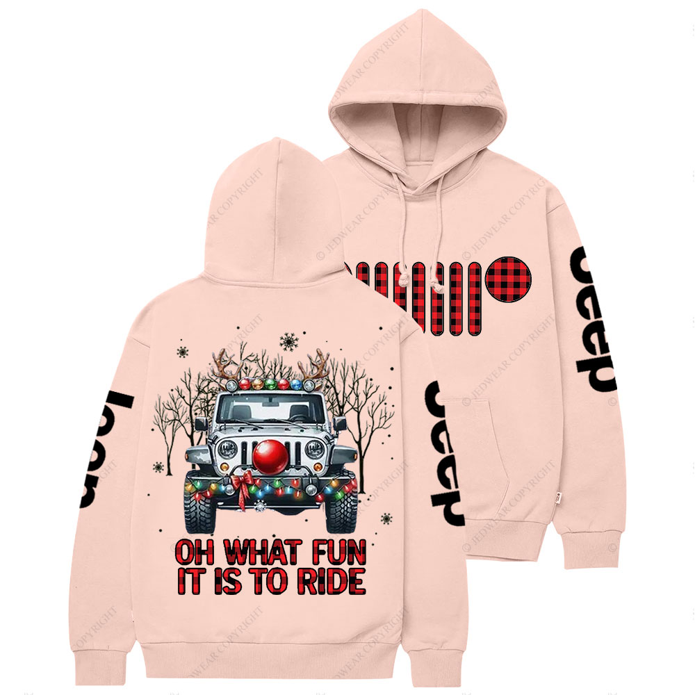 Oh What Fun It is to Ride Christmas Plaid Jp Casual Hoodie