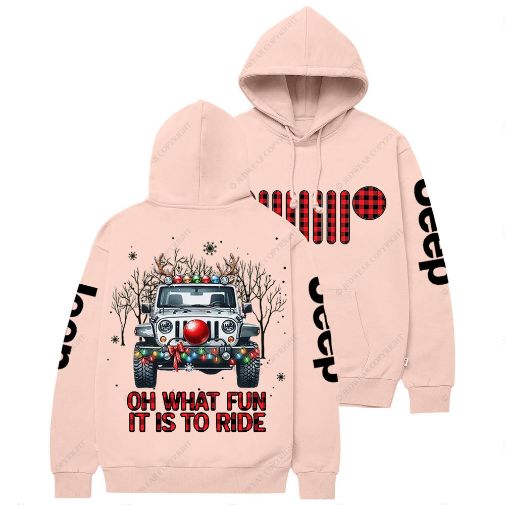 Oh What Fun It is to Ride Christmas Plaid Jp Casual Hoodie