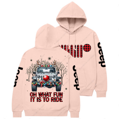 Oh What Fun It is to Ride Christmas Plaid Jp Casual Hoodie