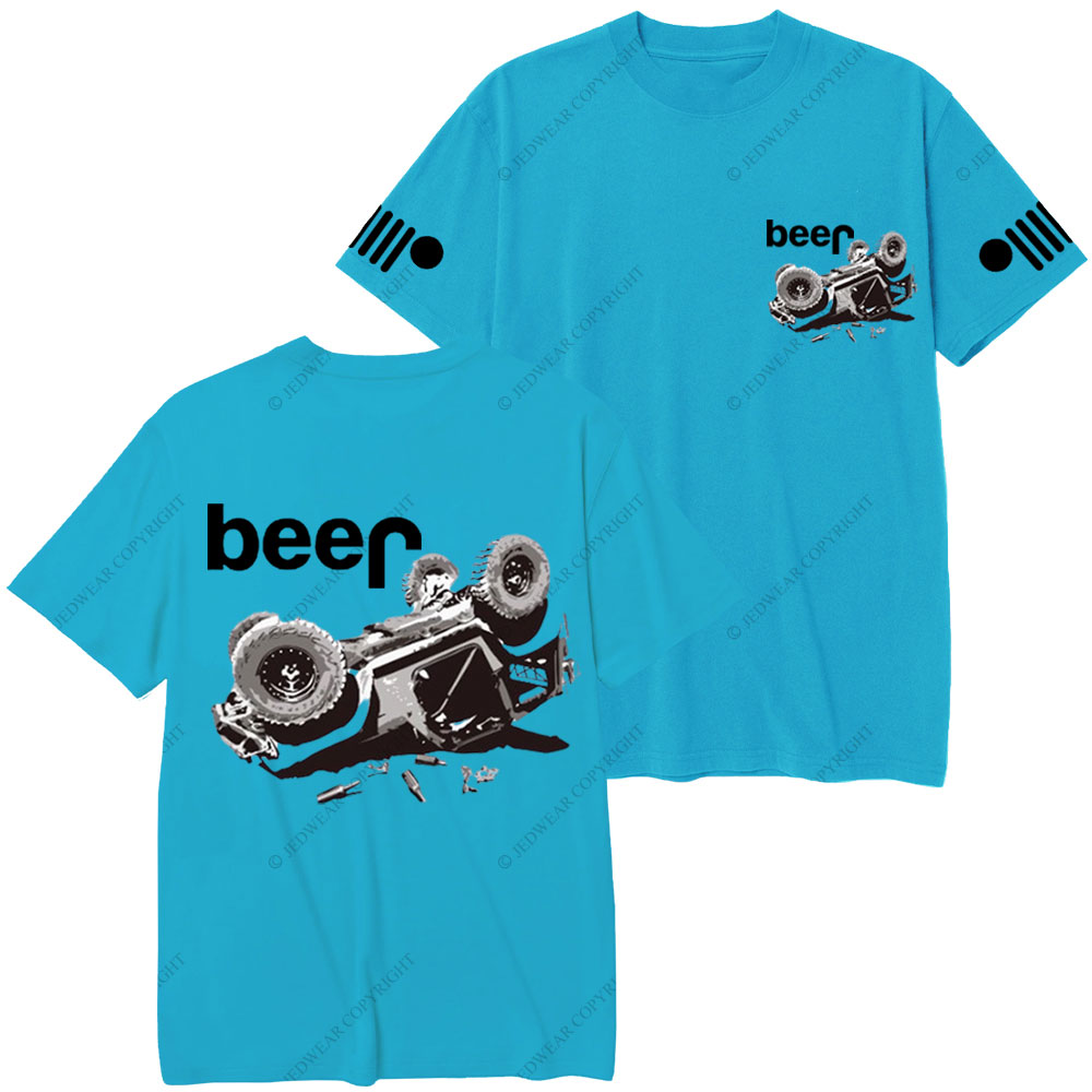 Funny Beer Overturn Jp Offroad Double Printed T-Shirt
